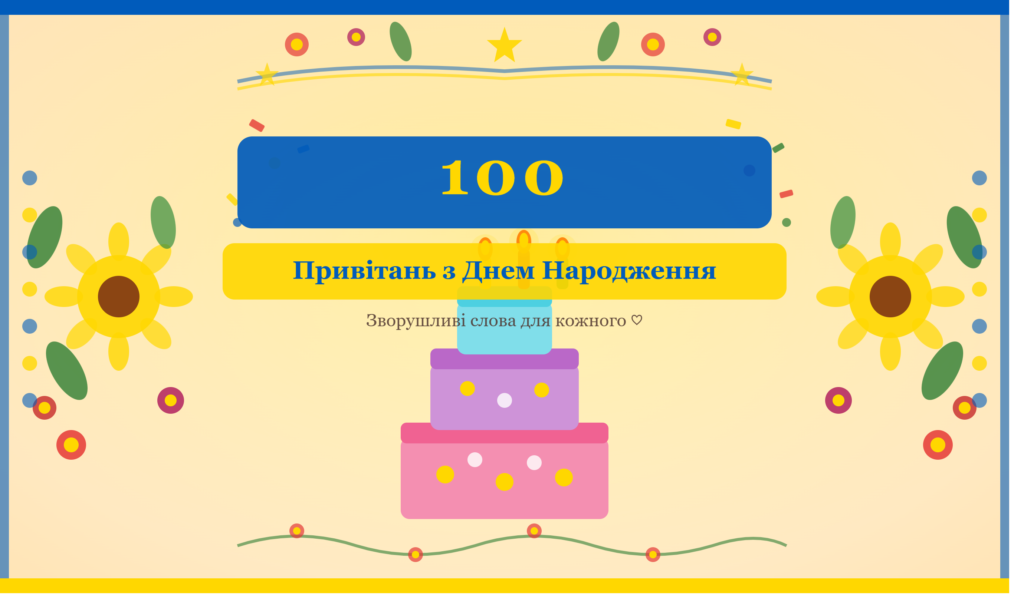 100 привітань з днем народження