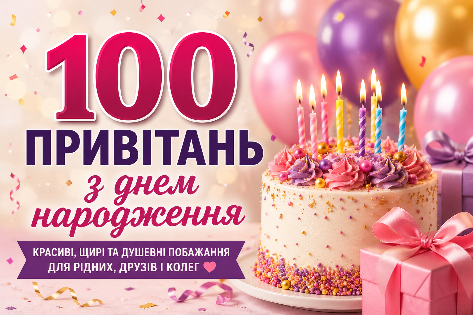 100 привітань з днем народження